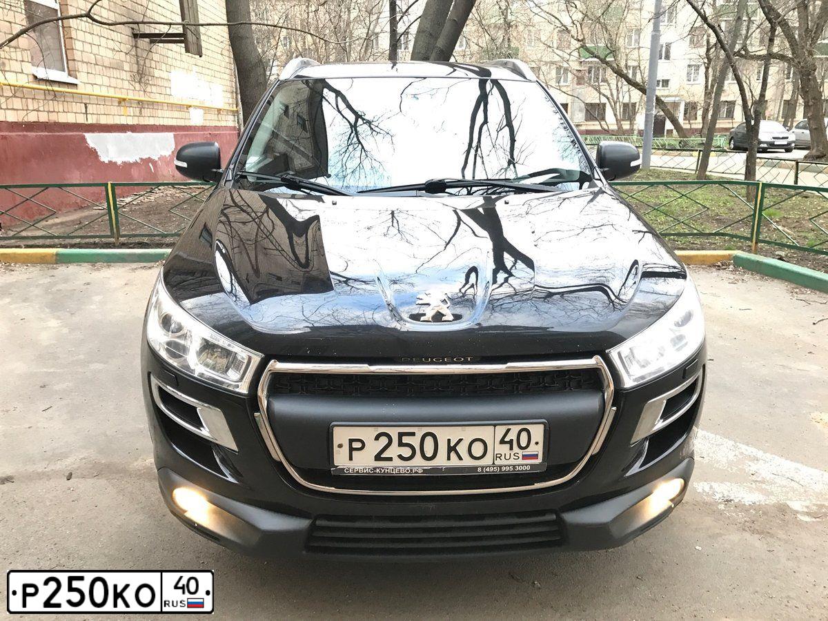 Фото автомобиля PEUGEOT 4008, 2012 — госномер Р250КО40. Цвет: ЧЕРНЫЙ