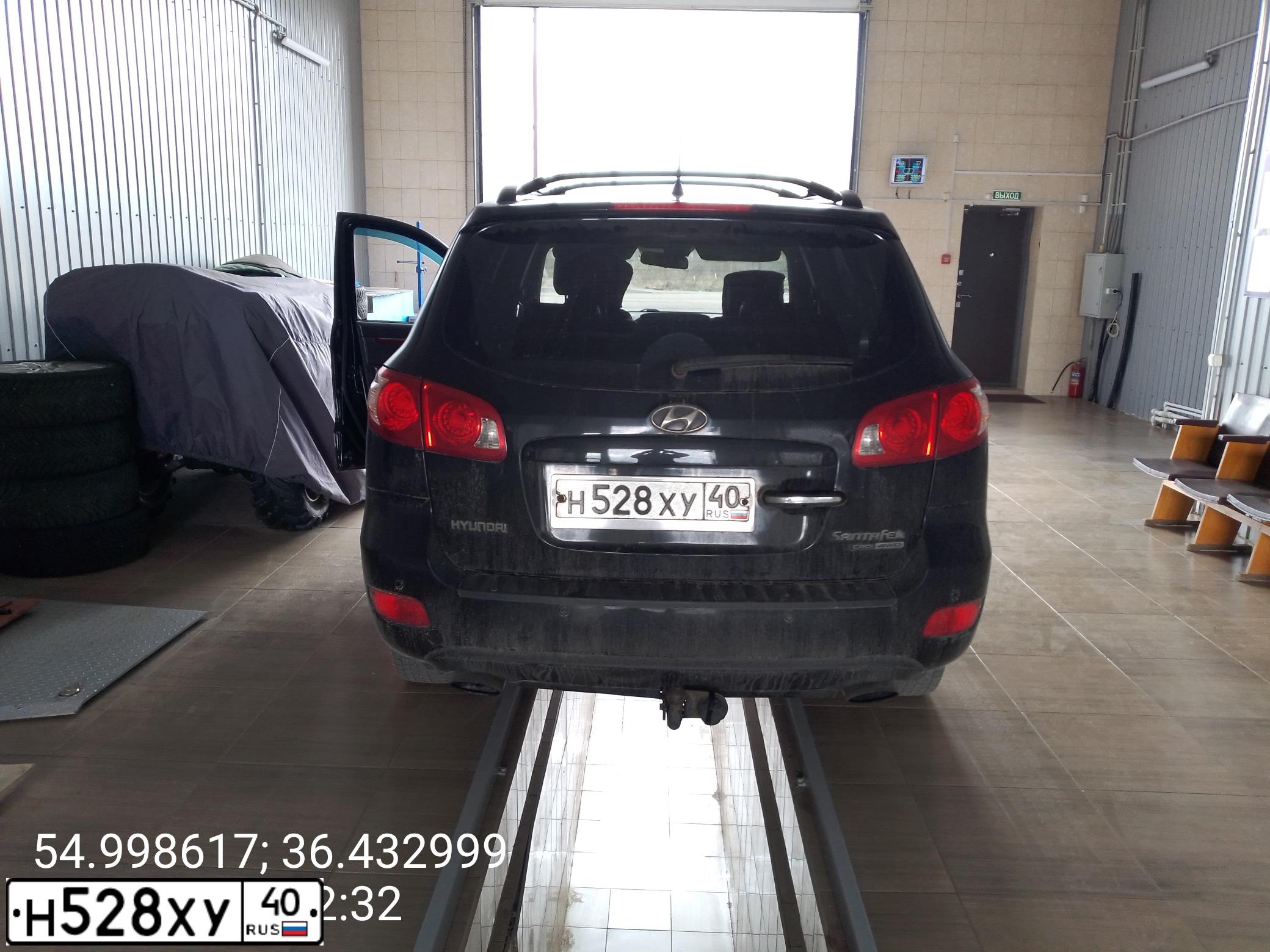 Фото автомобиля HYUNDAI SANTA FE, 2008 — госномер Р900УХ116. Цвет: ЧЕРНЫЙ