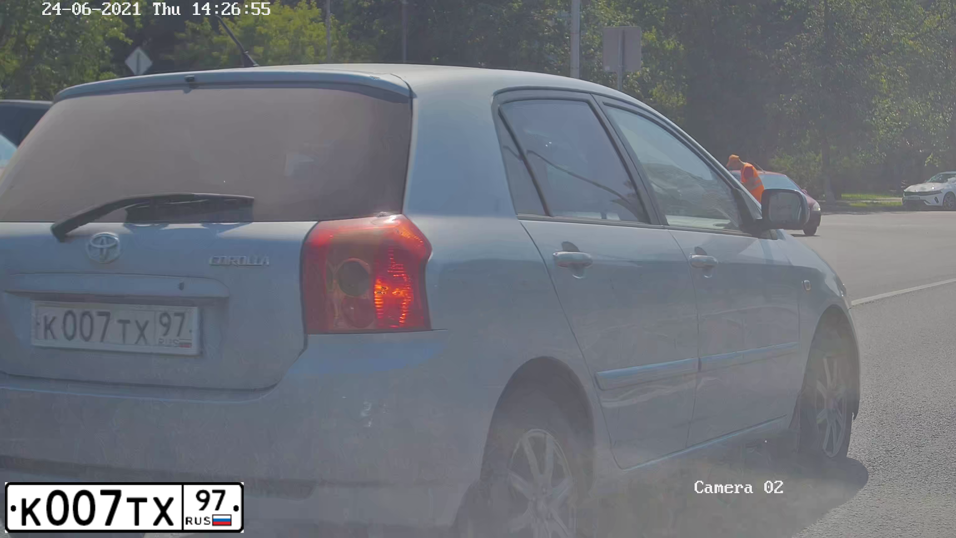 Фото автомобиля TOYOTA COROLLA, 2004 — госномер К007ТХ97. Цвет: СВЕТЛО-ГОЛУБОЙ