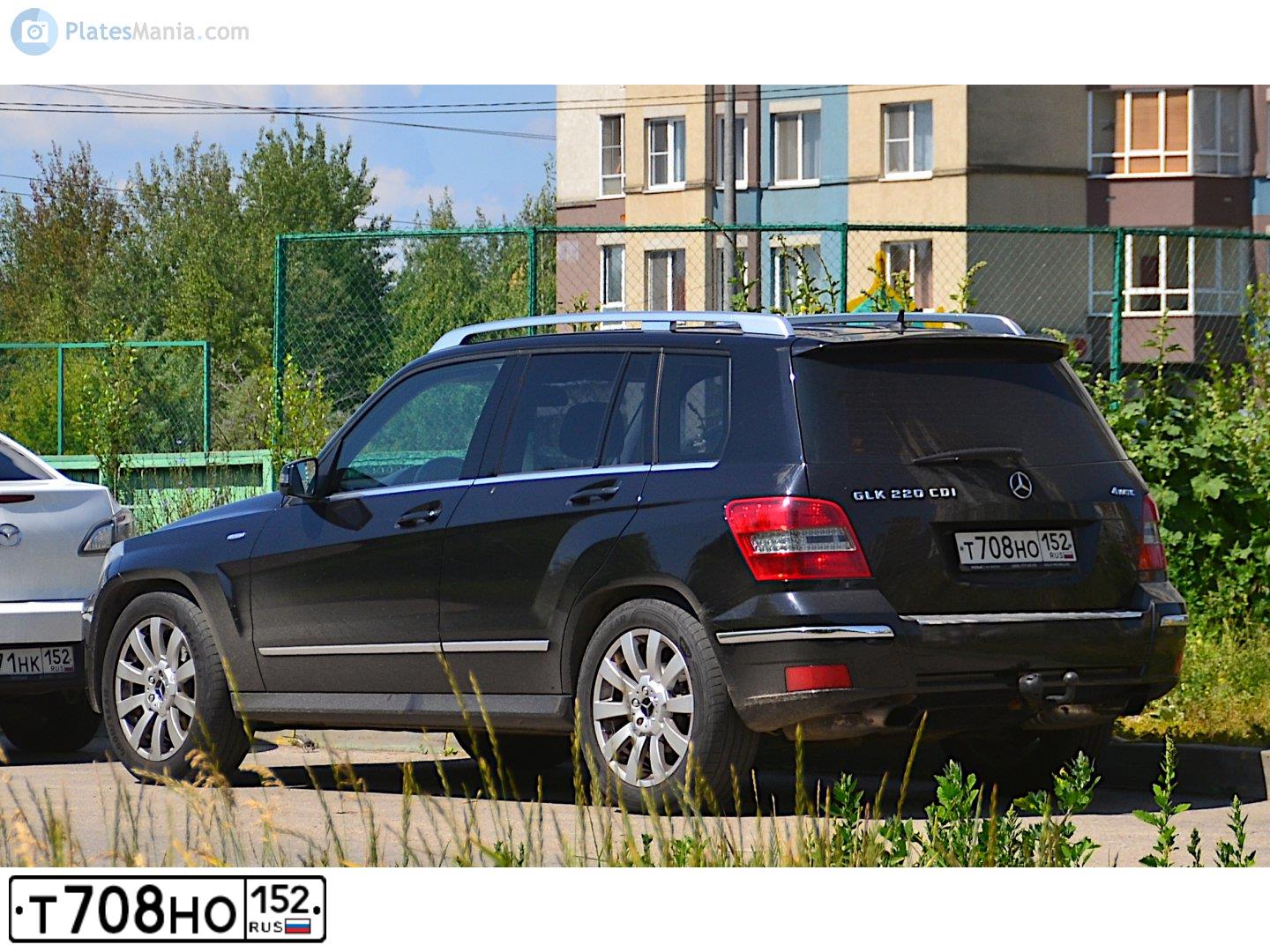 Фото автомобиля MERCEDES GLK-KLASSE, 2011 — госномер Т708НО152. Цвет: ЧЕРНЫЙ