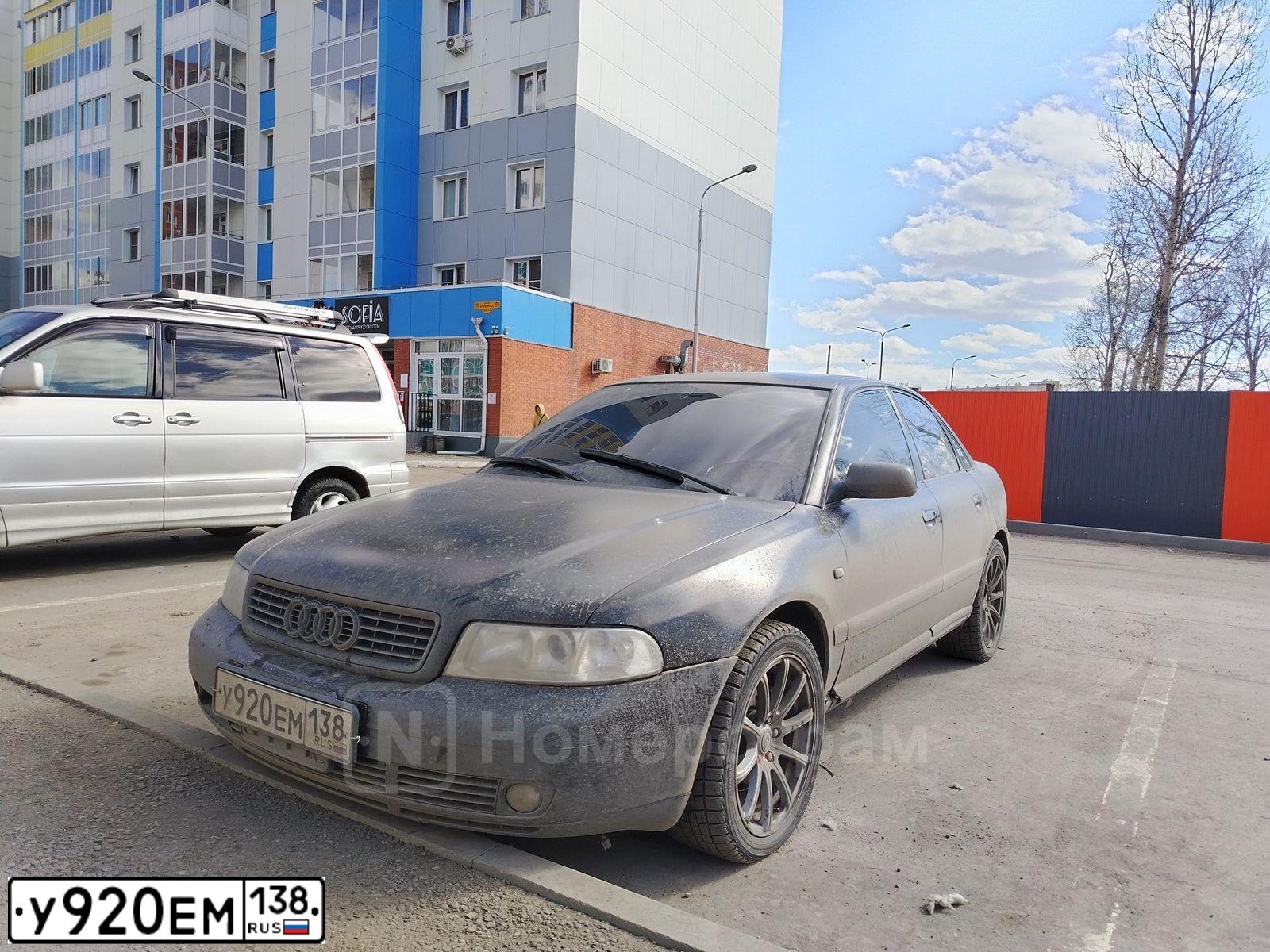 Фото автомобиля AUDI A4, 2000 — госномер У920ЕМ138. Цвет: ЧЕРНЫЙ