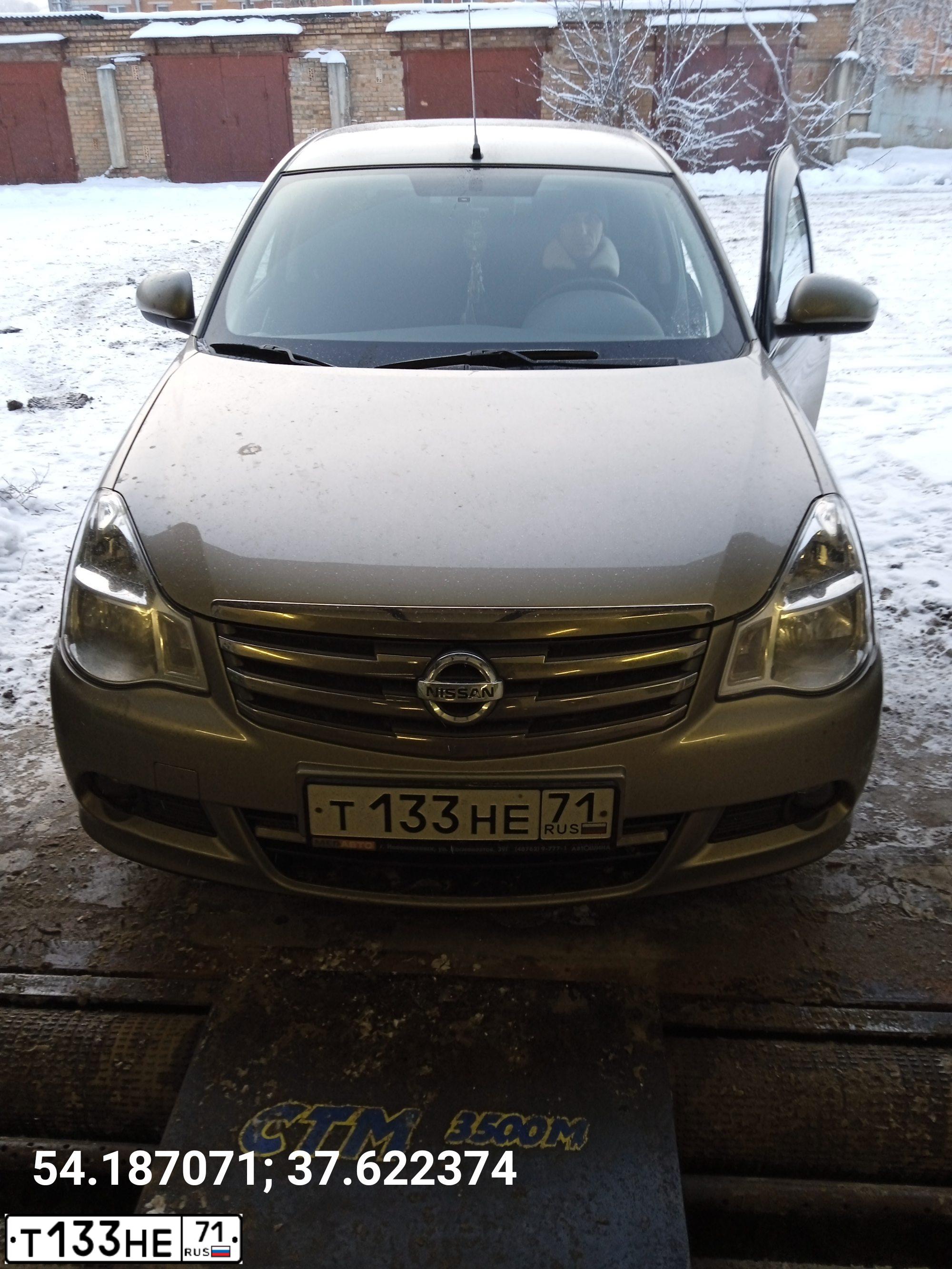 Фото автомобиля NISSAN ALMERA /AVTOVAZ/, 2014 — госномер Т133НЕ71. Цвет: СЕРО-БЕЖЕВЫЙ