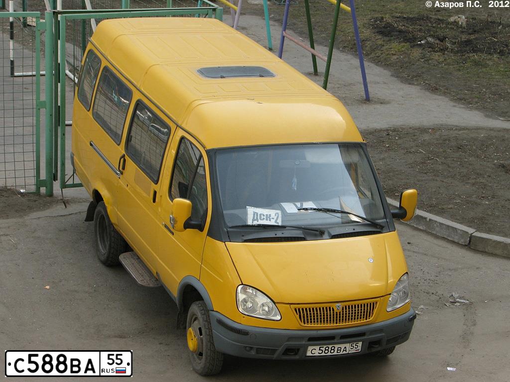 Фото автомобиля GAZ 3221 EL, 2007 — госномер С588ВА55. Цвет: ЖЁЛТЫЙ