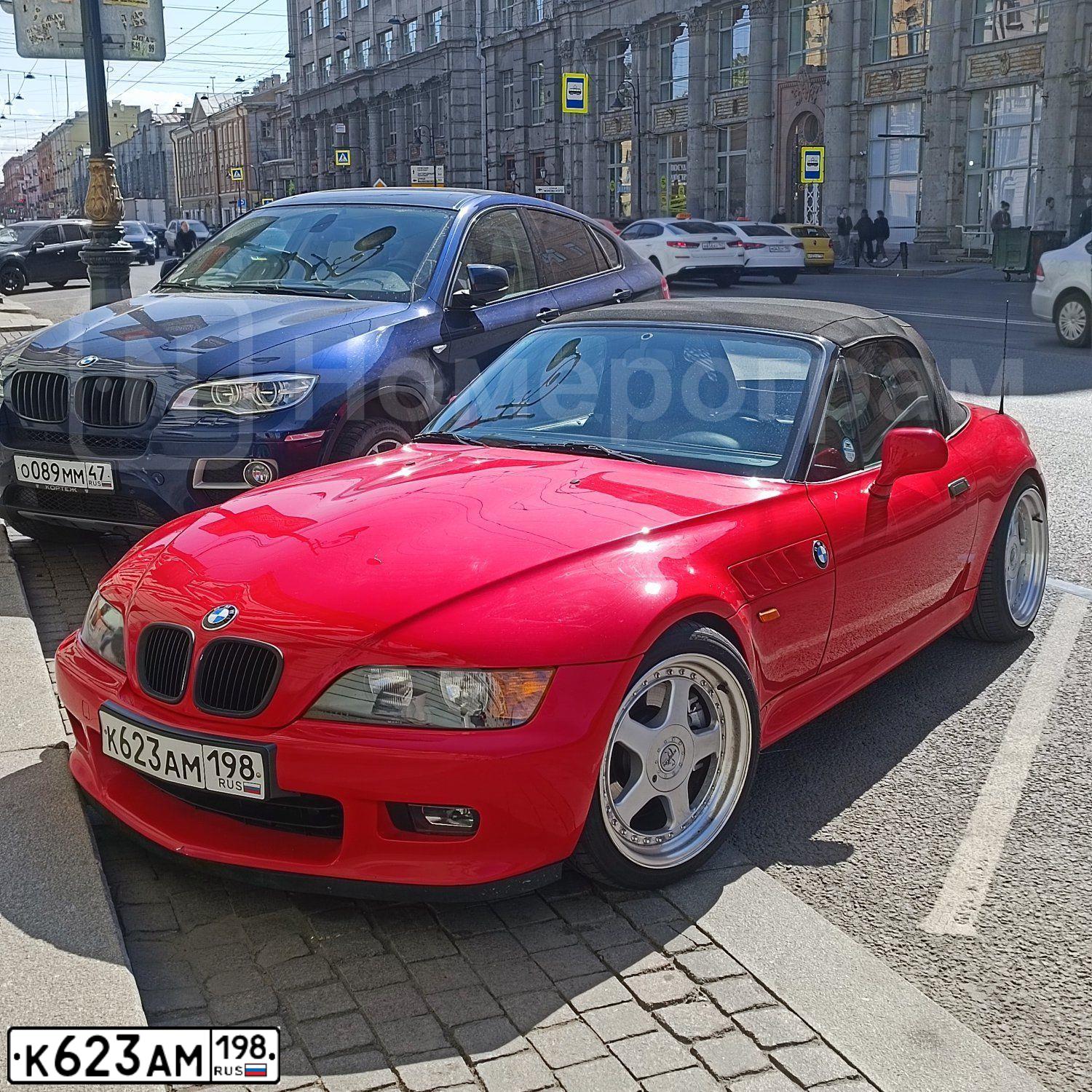 Фото автомобиля BMW Z 3, 1997 — госномер К623АМ198. Цвет: КРАСНЫЙ