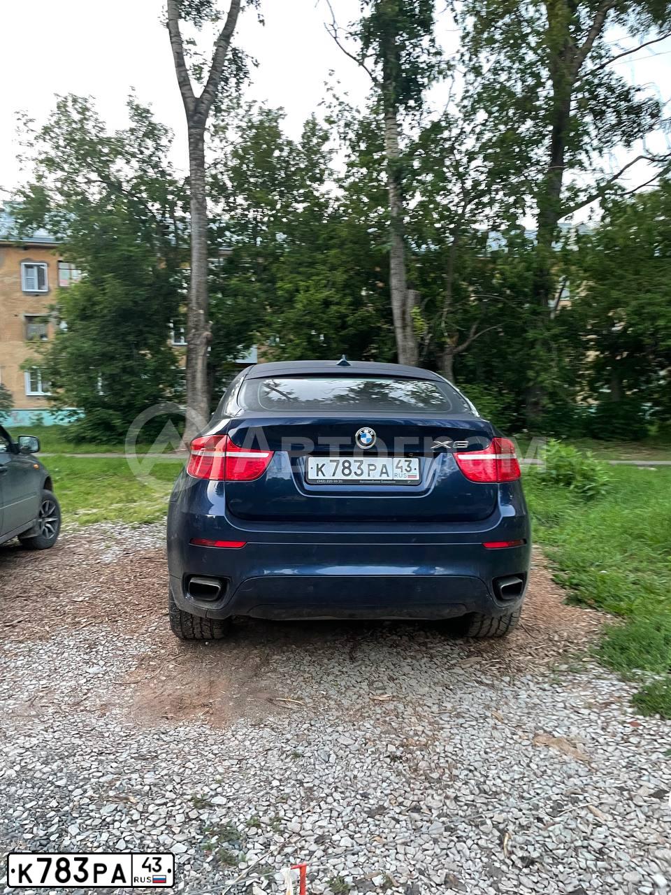 Фото автомобиля BMW X6, 2009 — госномер К783РА43. Цвет: синий