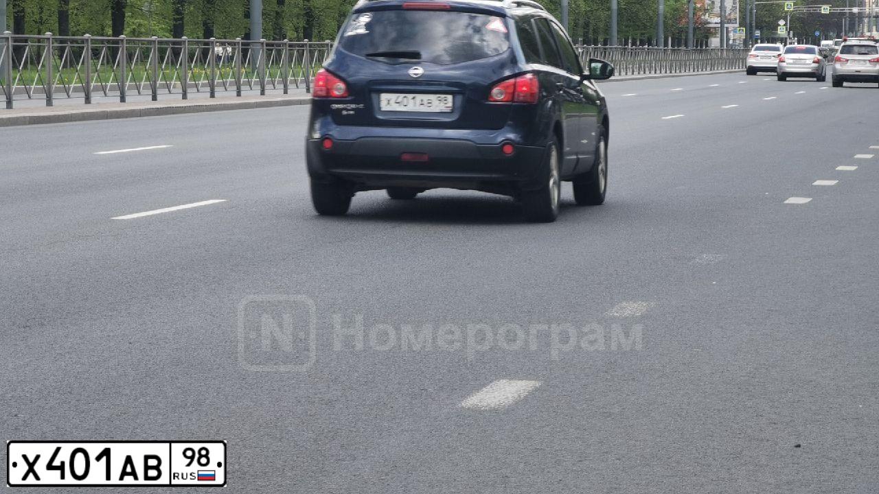 Фото автомобиля NISSAN QASHQAI, 2008 — госномер Х401АВ98. Цвет: ТЕМНО-СИНИЙ