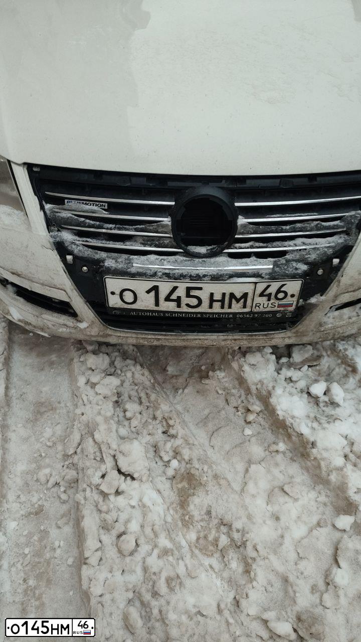 Фото автомобиля VOLKSWAGEN PASSAT, 2010 — госномер О145НМ46. Цвет: Белый