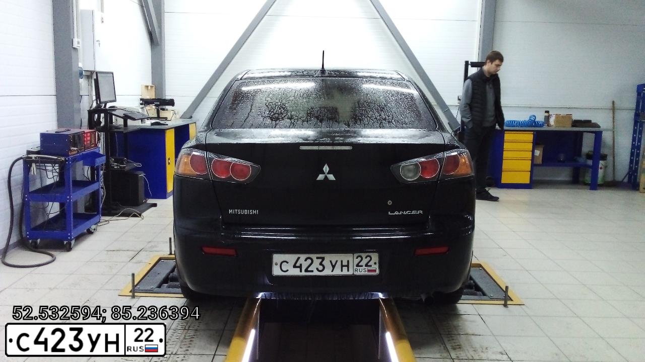 Фото автомобиля MITSUBISHI LANCER, 2012 — госномер С423УН22. Цвет: ЧЕРНЫЙ