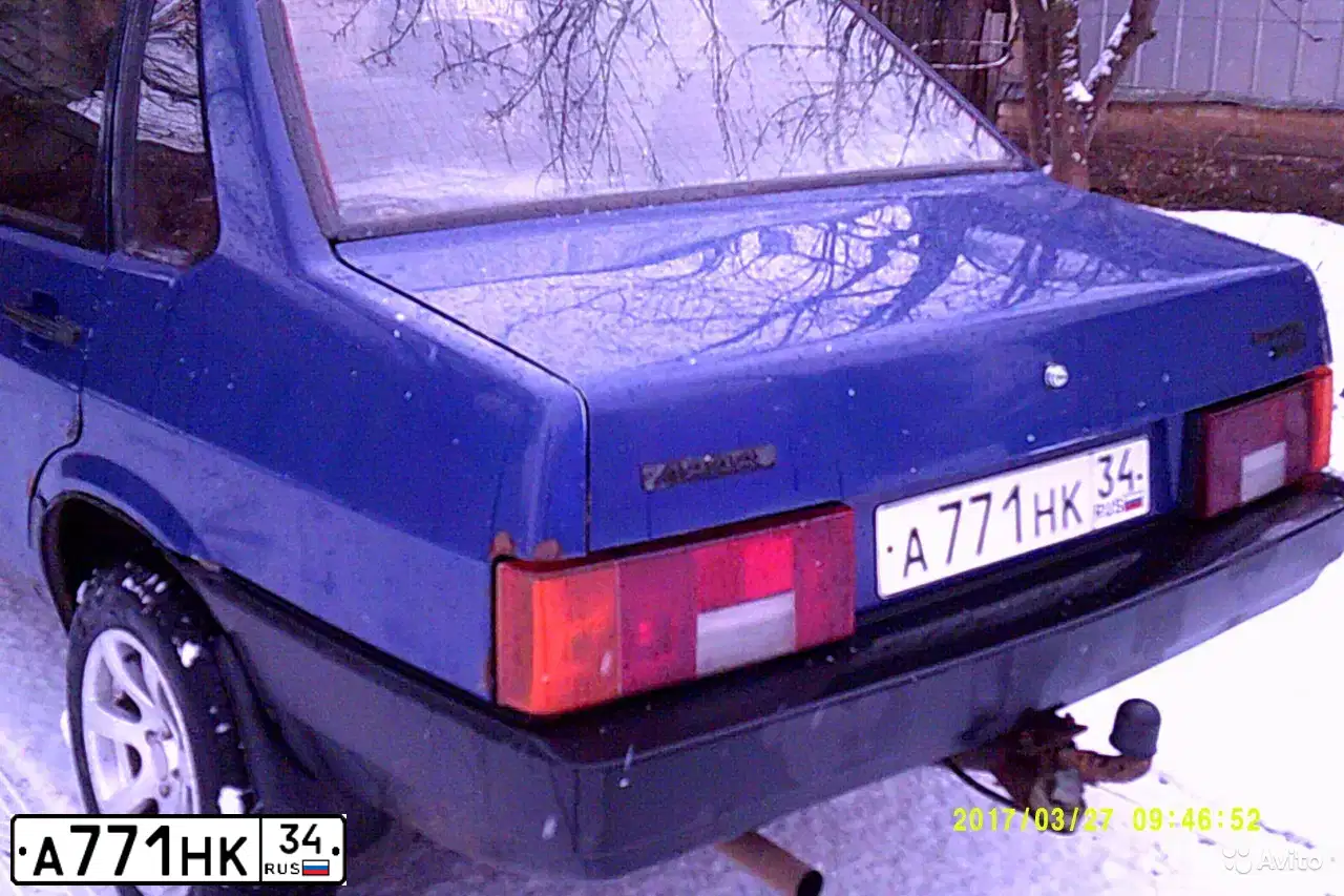 Фото автомобиля ВАЗ 21099, 1999 — госномер Н640УУ34. Цвет: СИНИЙ