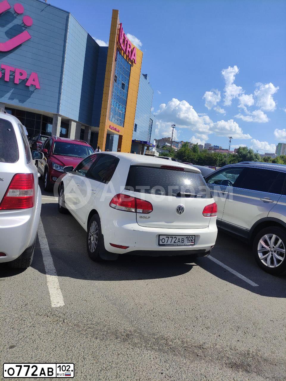 Фото автомобиля VOLKSWAGEN GOLF, 2012 — госномер О772АВ102. Цвет: Белый