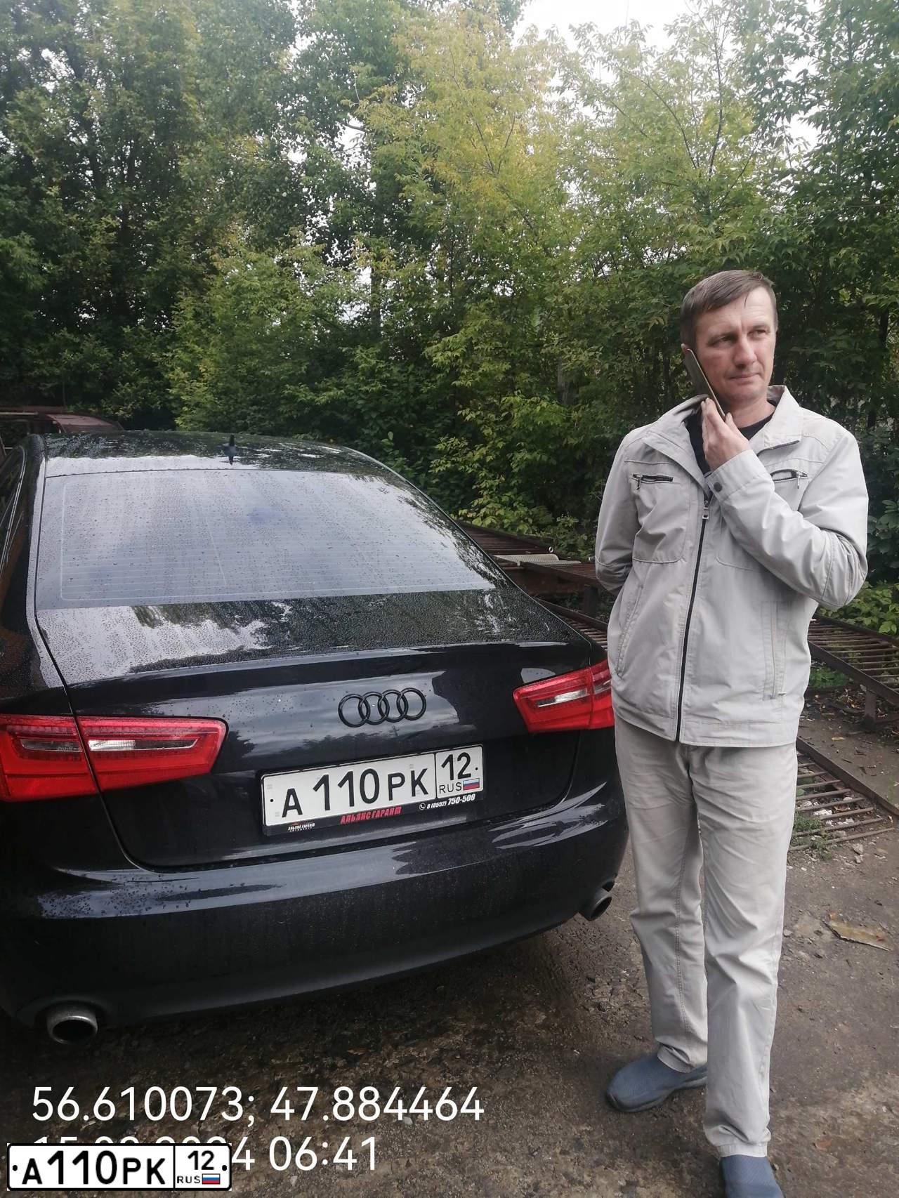 Фото автомобиля AUDI A6, 2012 — госномер А110РК12. Цвет: ЧЕРНЫЙ