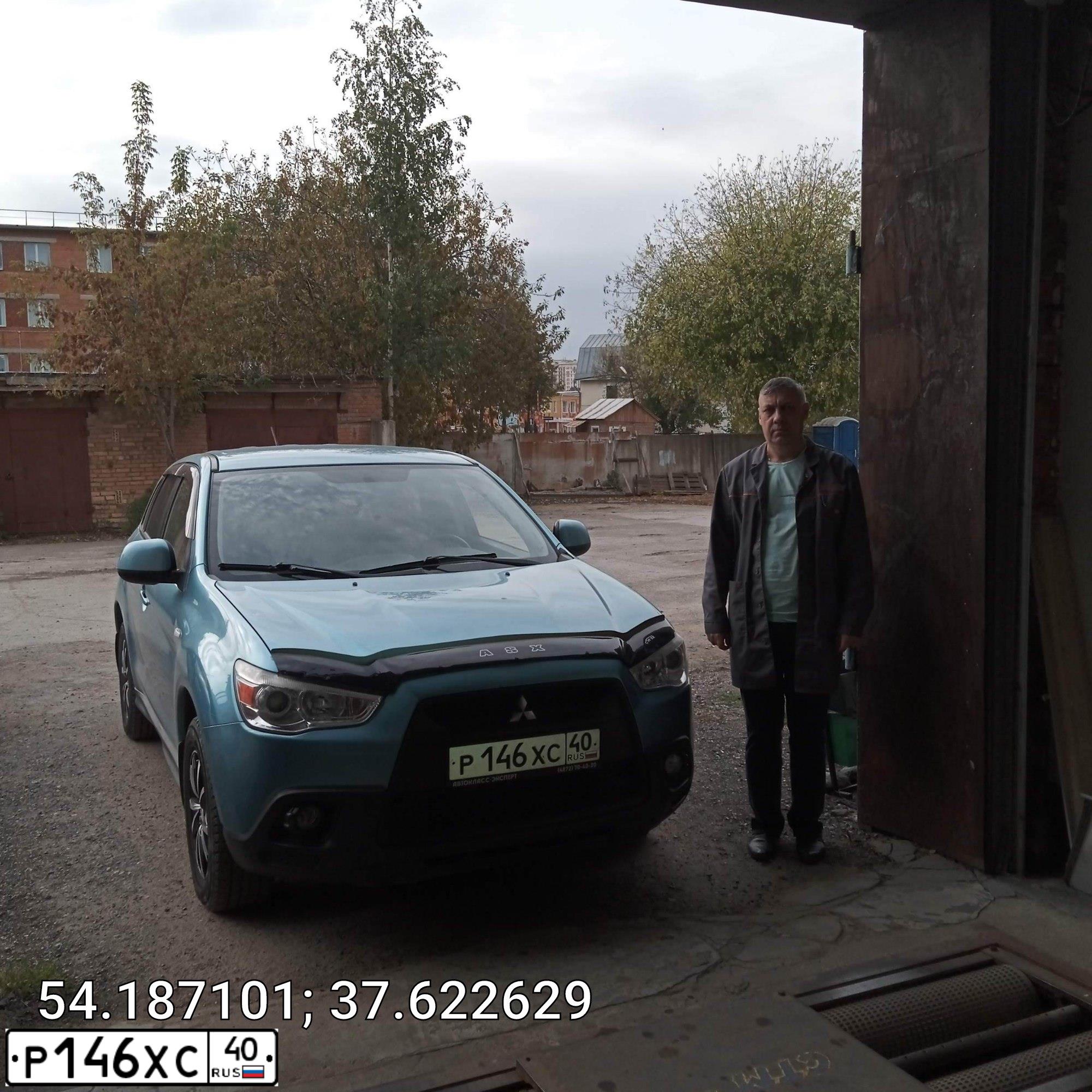 Фото автомобиля MITSUBISHI ASX, 2012 — госномер Н252МВ40. Цвет: голубой