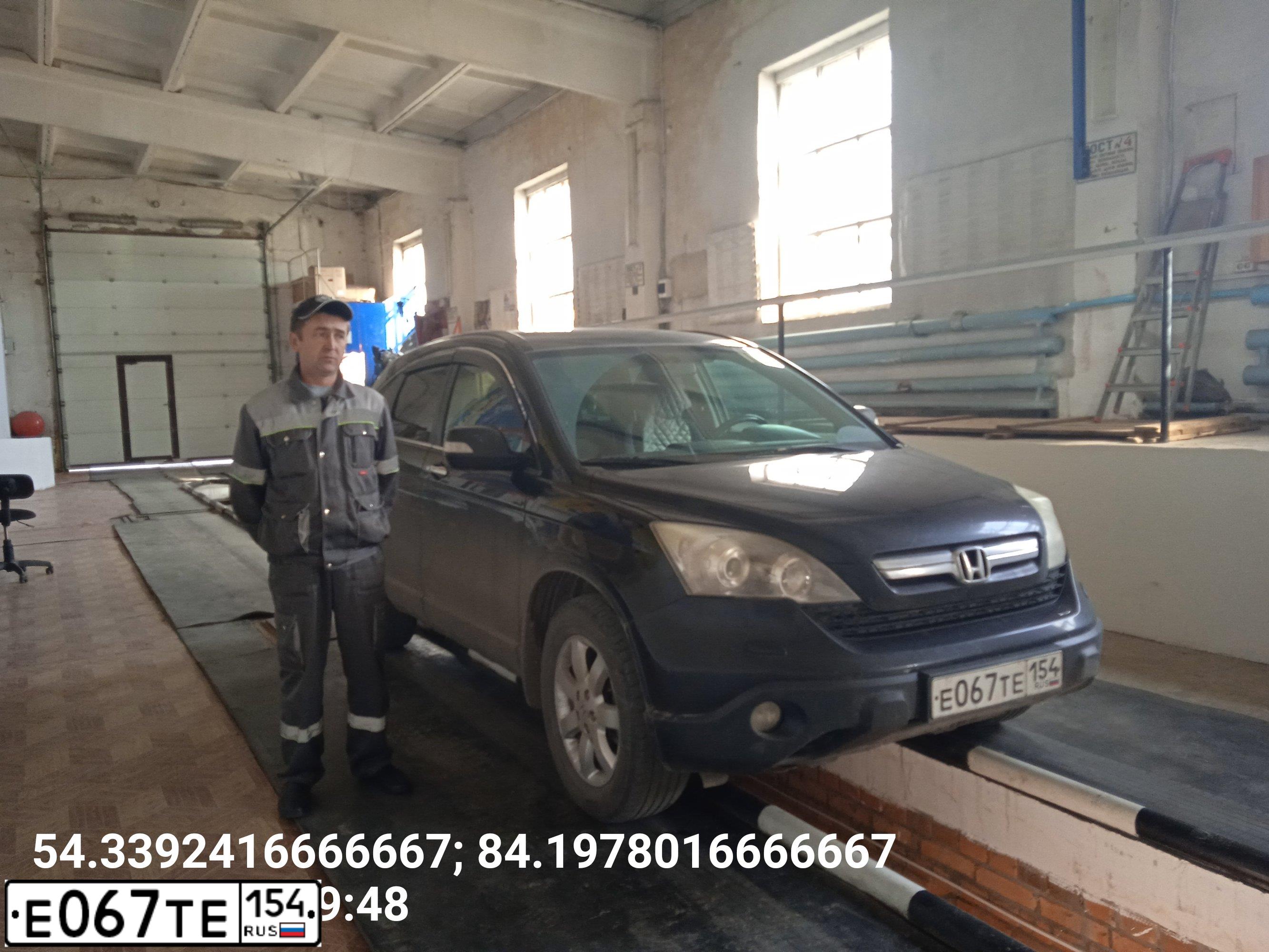 Фото автомобиля HONDA CR-V, 2008 — госномер Х577ЕМ154. Цвет: ЧЕРНЫЙ