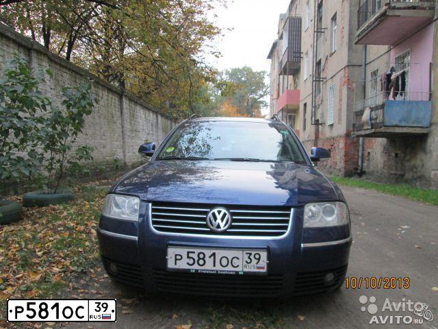 Фото автомобиля VOLKSWAGEN PASSAT, 2004 — госномер С344СР39. Цвет: синий