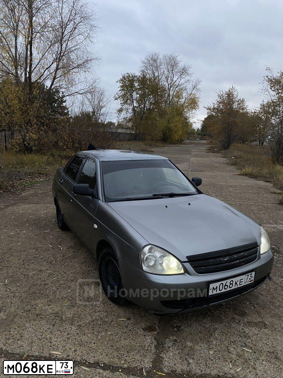 Фото автомобиля LADA PRIORA, 2007 — госномер Т588МУ73. Цвет: СЕРО-ЗЕЛЕНЫЙ МЕТ.
