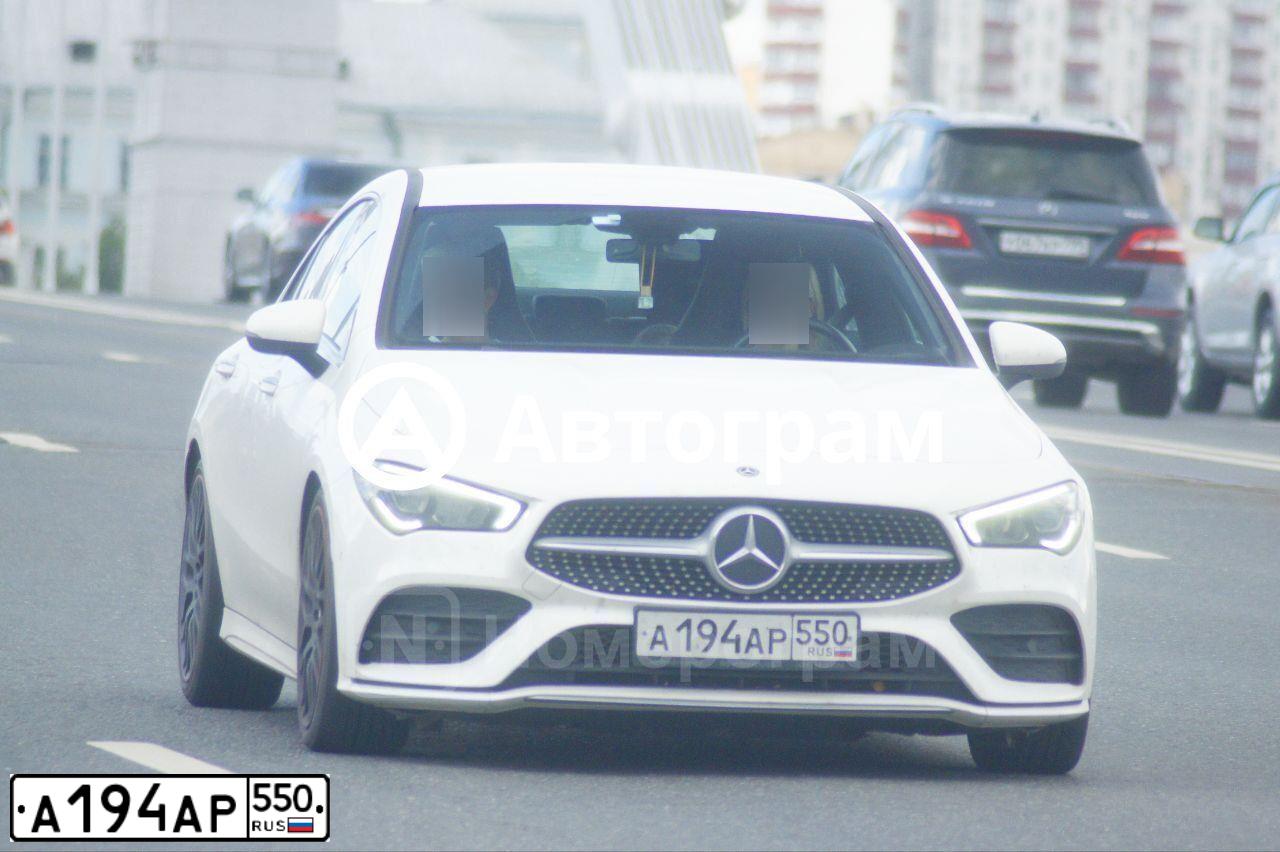 Фото автомобиля MERCEDES-BENZ МЕРСЕДЕС-БЕНЦ CLA250 4MATIC, 2019 — госномер А194АР550. Цвет: Белый