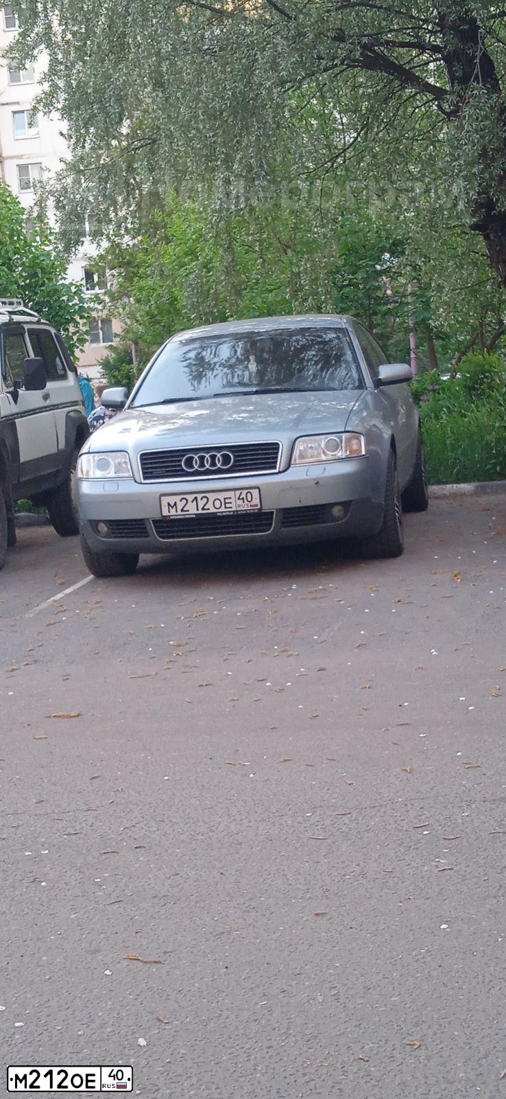 Фото автомобиля AUDI A6, 2002 — госномер М212ОЕ40. Цвет: СЕРО-ГОЛУБОЙ