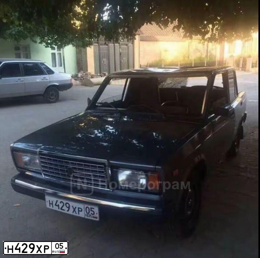 Фото автомобиля LADA 2107, 2010 — госномер Н429ХР05. Цвет: СРЕДНИЙ СЕРО-ЗЕЛЕНЫЙ МЕТ.