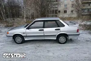 Фото автомобиля LADA 2115 SAMARA, 2003 — госномер Р438ВО174. Цвет: Серебристый