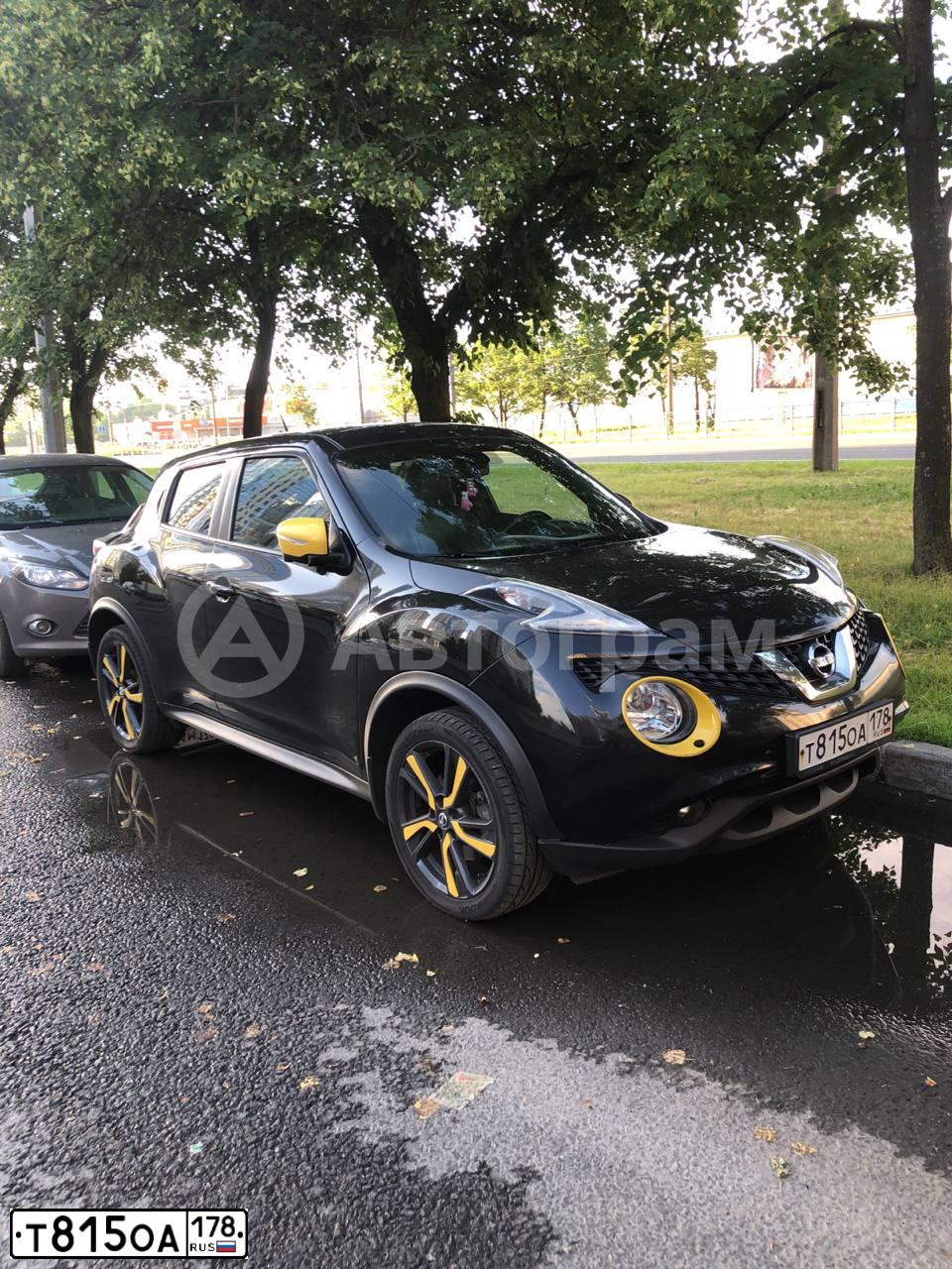 Фото автомобиля NISSAN JUKE, 2015 — госномер Т815ОА178. Цвет: ЧЕРНЫЙ