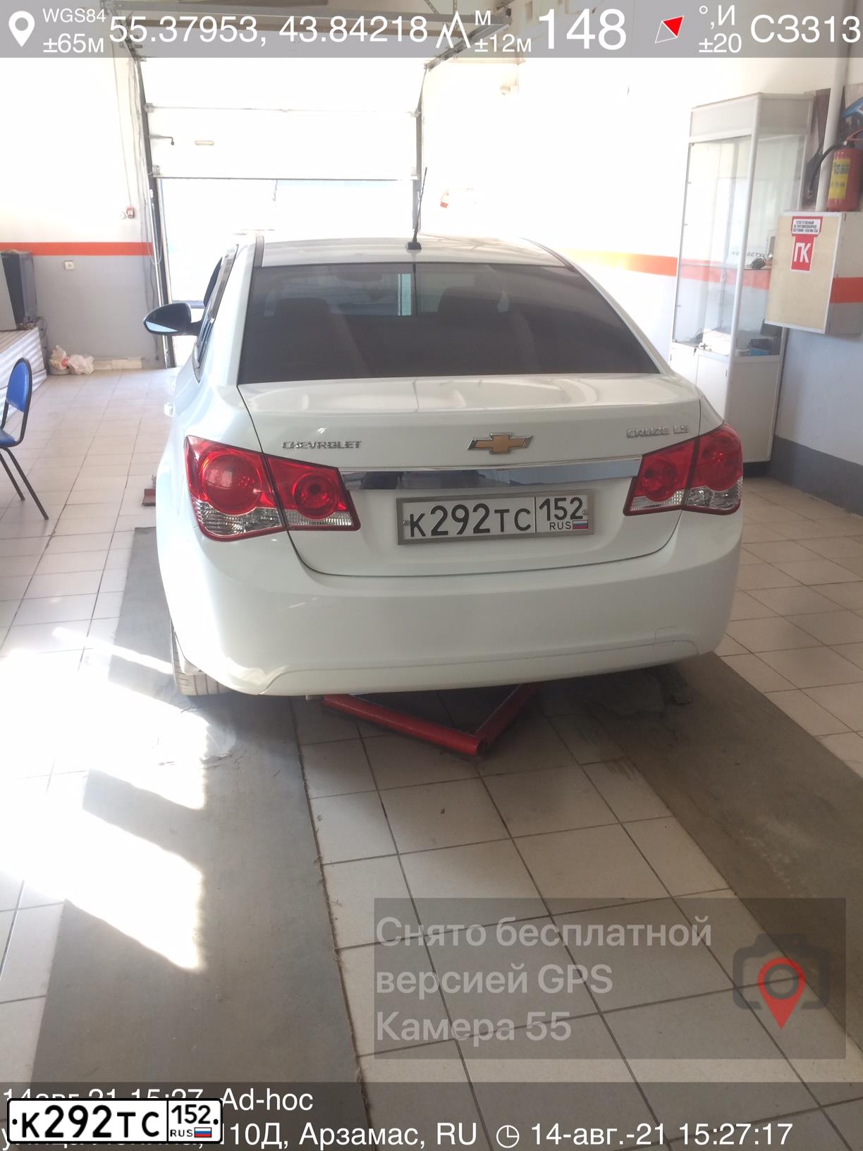 Фото автомобиля CHEVROLET CRUZE, 2012 — госномер К292ТС152. Цвет: Белый