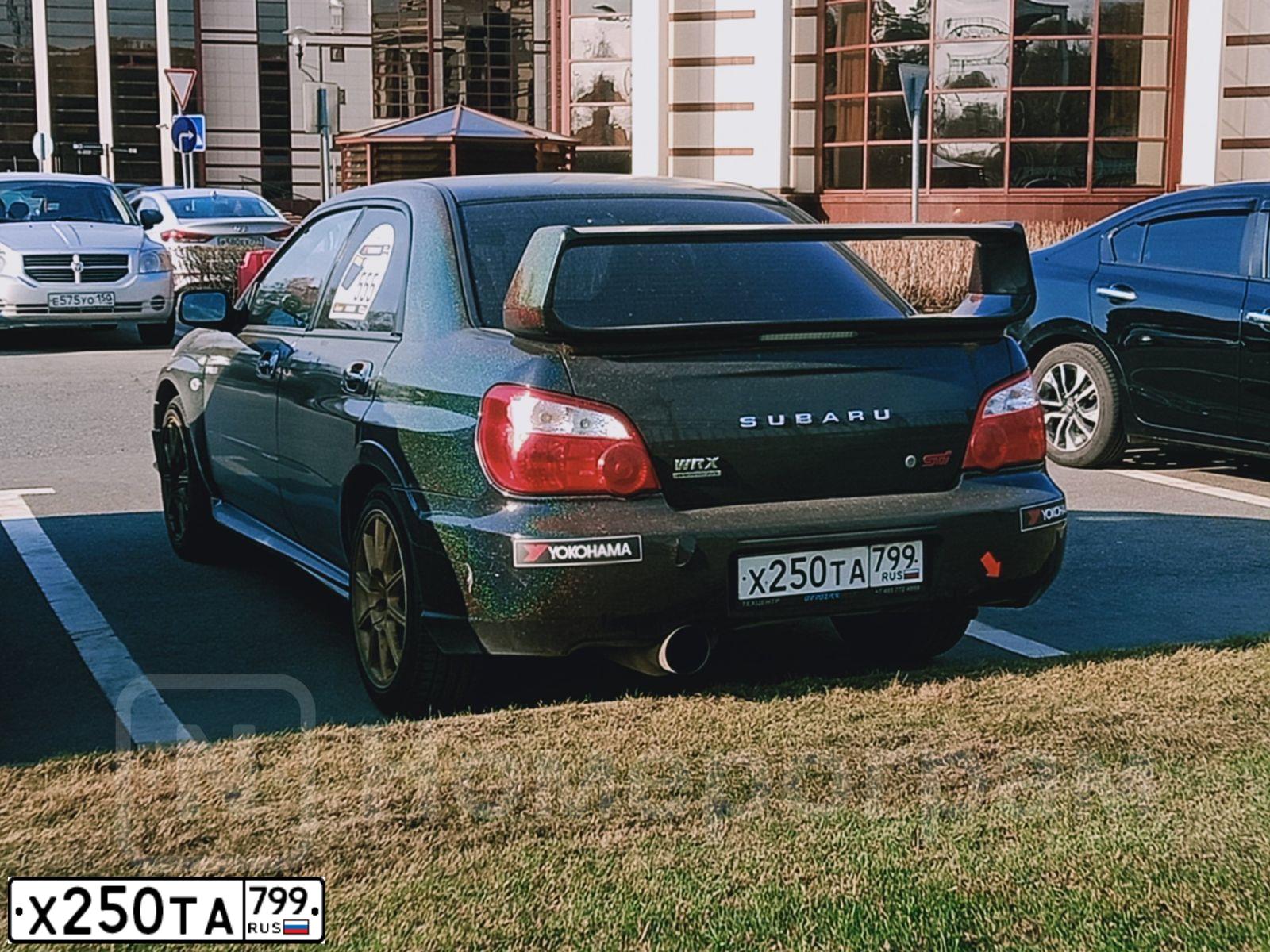 Фото автомобиля SUBARU IMPREZA, 2005 — госномер Х250ТА799. Цвет: ЧЕРНЫЙ