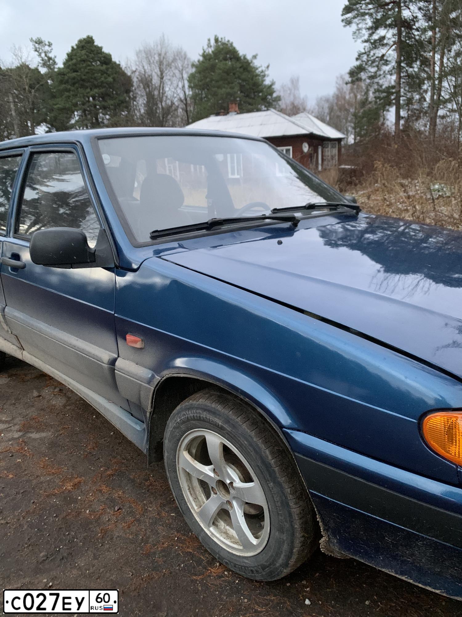 Фото автомобиля ВАЗ 21150-21, 2004 — госномер Е499УУ60. Цвет: СИНЕ-ЗЕЛЕНЫЙ