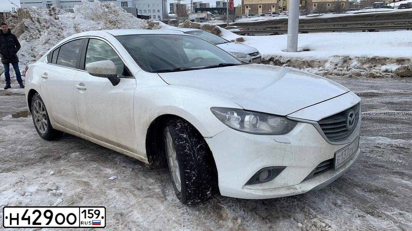Фото автомобиля MAZDA 6, 2013 — госномер С641ВМ977. Цвет: Белый