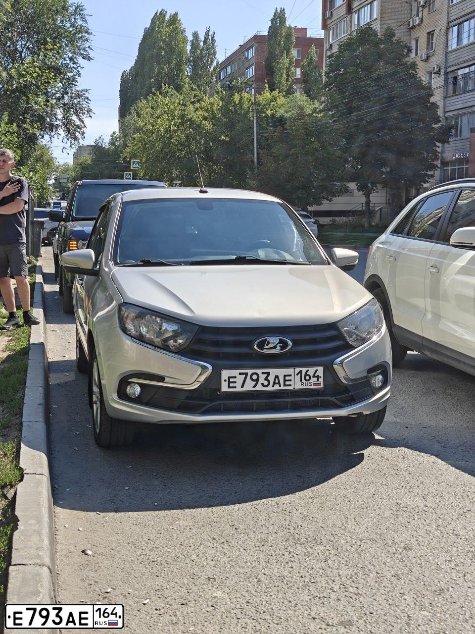 Фото автомобиля LADA GRANTA, 2020 — госномер В845ЕС550. Цвет: СЕРЫЙ