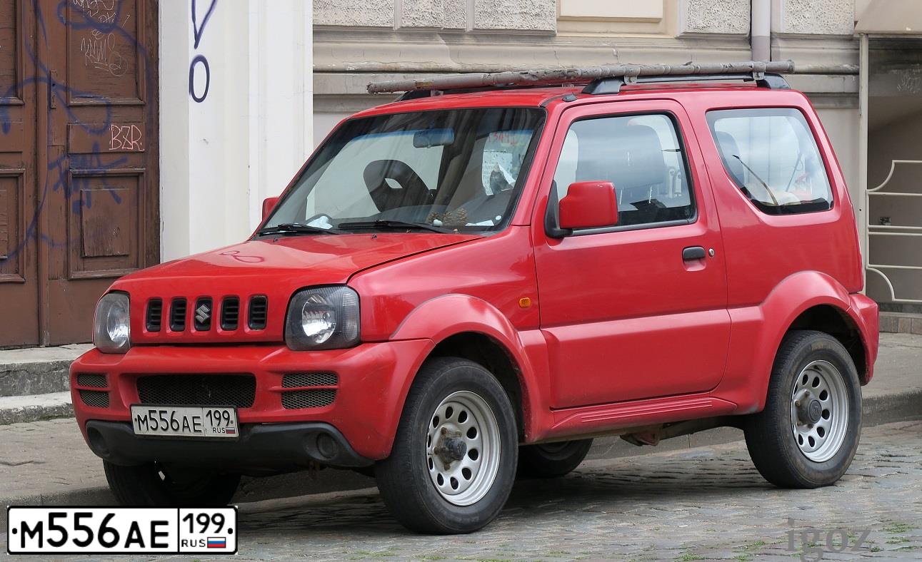 Фото автомобиля SUZUKI JIMNY, 2007 — госномер М556АЕ199. Цвет: Красный