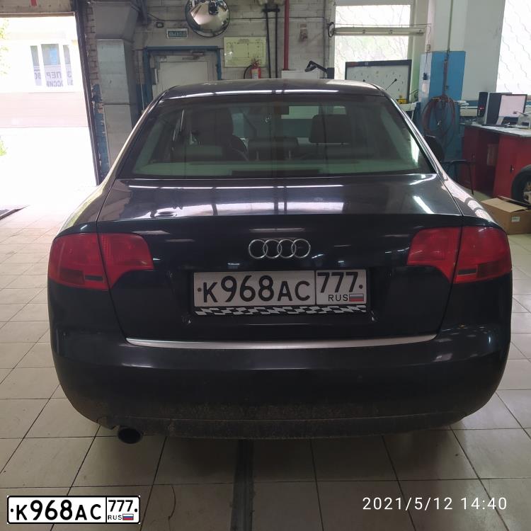 Фото автомобиля AUDI A4, 2005 — госномер К968АС777. Цвет: ЧЕРНЫЙ