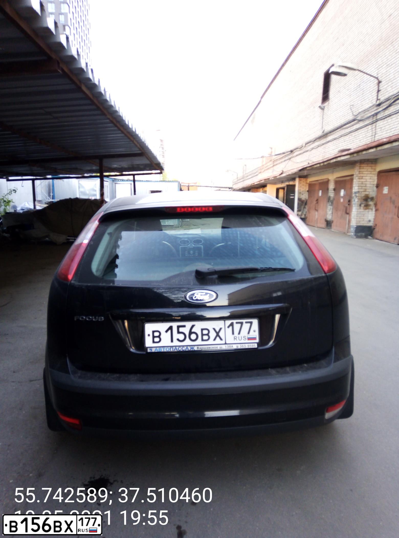Фото автомобиля FORD FOCUS, 2005 — госномер В156ВХ177. Цвет: ЧЕРНЫЙ