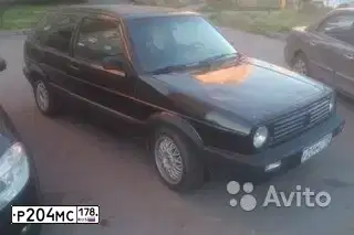 Фото автомобиля VOLKSWAGEN GOLF, 1989 — госномер А049НЕ78. Цвет: ЧЕРНЫЙ