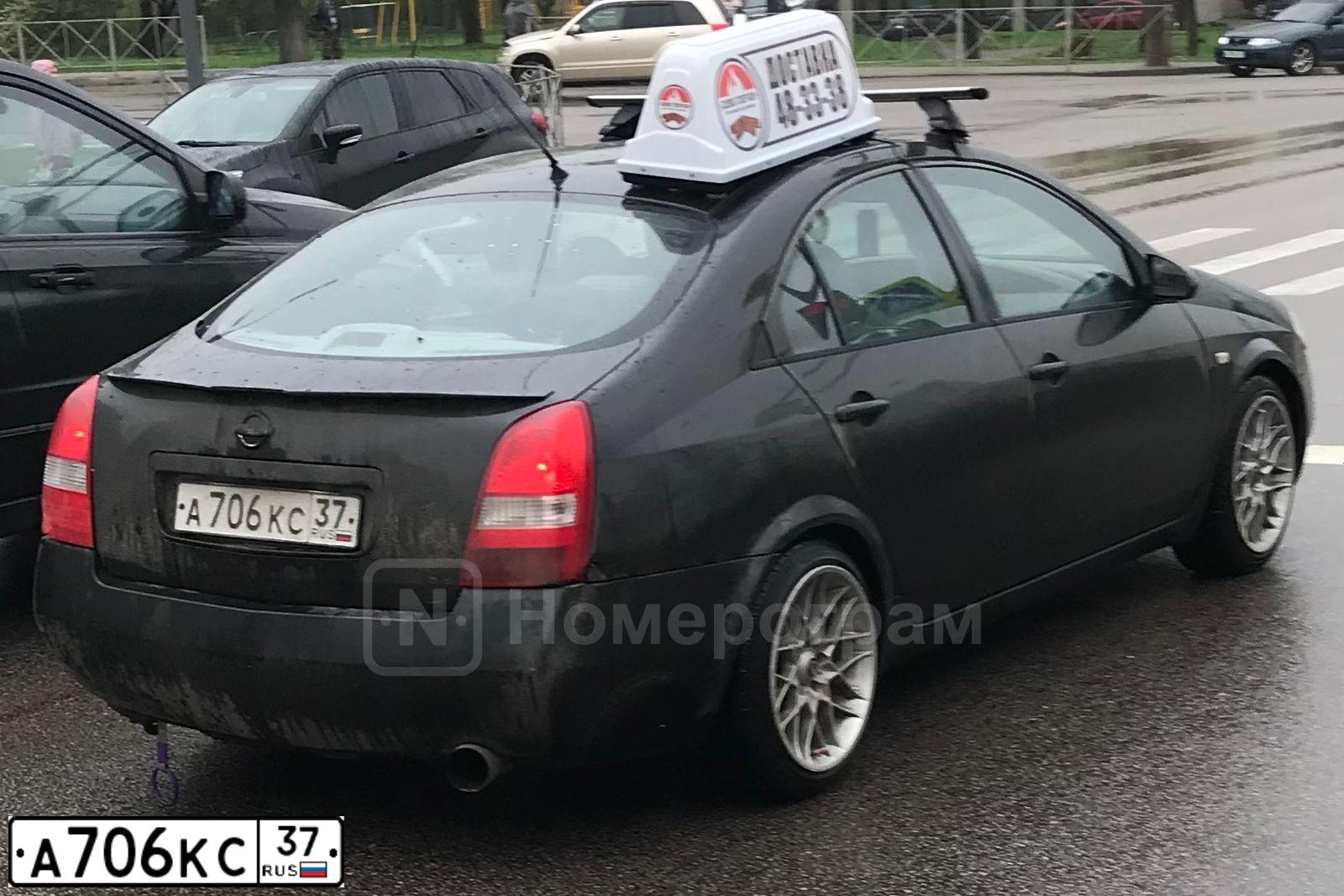 Фото автомобиля NISSAN PRIMERA, 2006 — госномер А706КС37. Цвет: ЧЕРНЫЙ