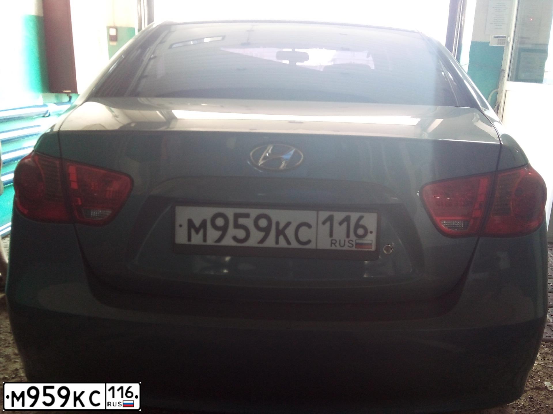 Фото автомобиля HYUNDAI ELANTRA, 2008 — госномер М959КС116. Цвет: СЕРО-ГОЛУБОЙ