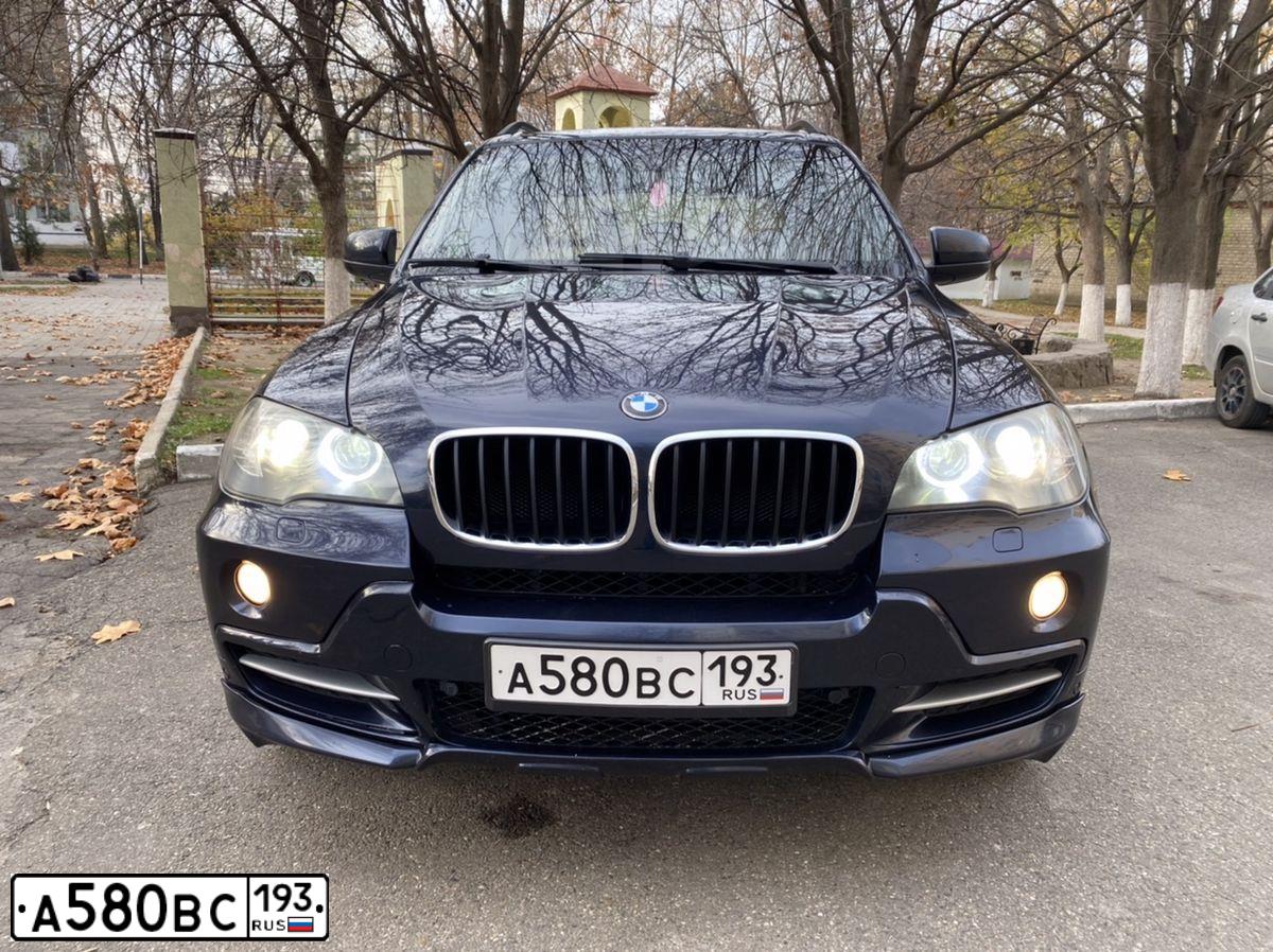 Фото автомобиля BMW X5, 2008 — госномер О666ЕМ193. Цвет: синий