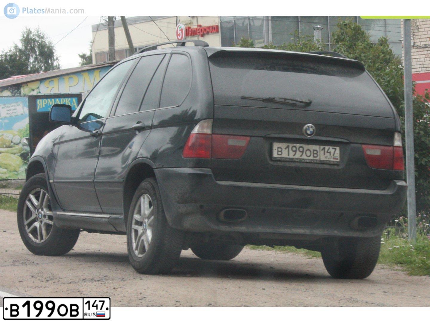 Фото автомобиля BMW X5, 2005 — госномер В199ОВ147. Цвет: ЧЕРНЫЙ