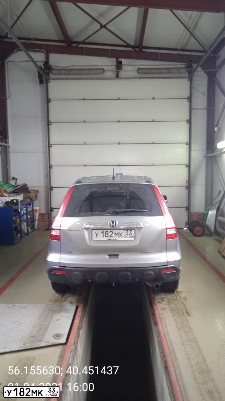 Фото автомобиля HONDA CR-V, 2007 — госномер У182МК33. Цвет: серебристый