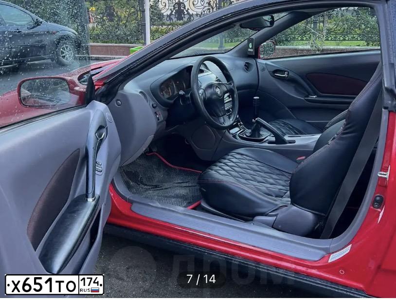 Фото автомобиля TOYOTA CELICA, 2002 — госномер М007НУ174. Цвет: Красный