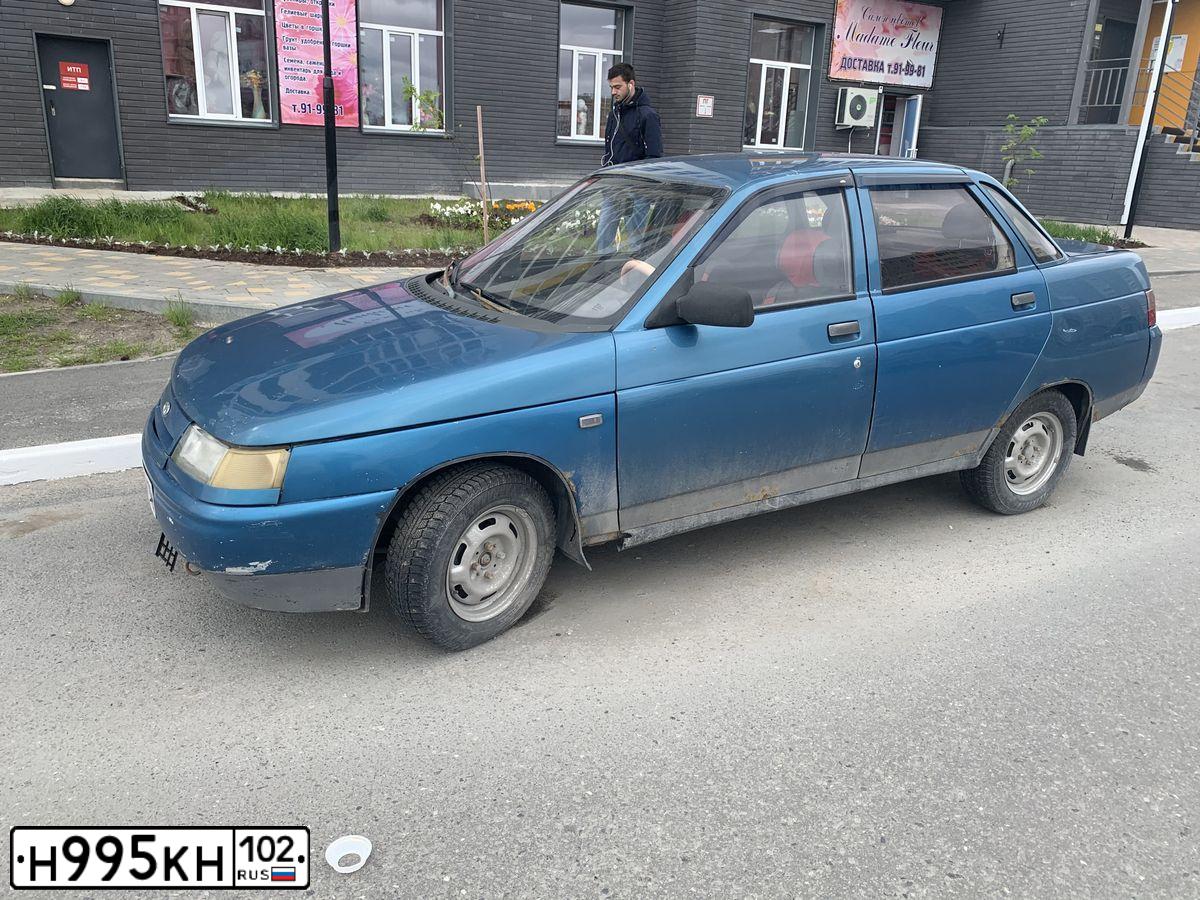 Фото автомобиля LADA 2110, 1998 — госномер Н995КН102. Цвет: СЕРЕБ СИНЕ-ЗЕЛЕН