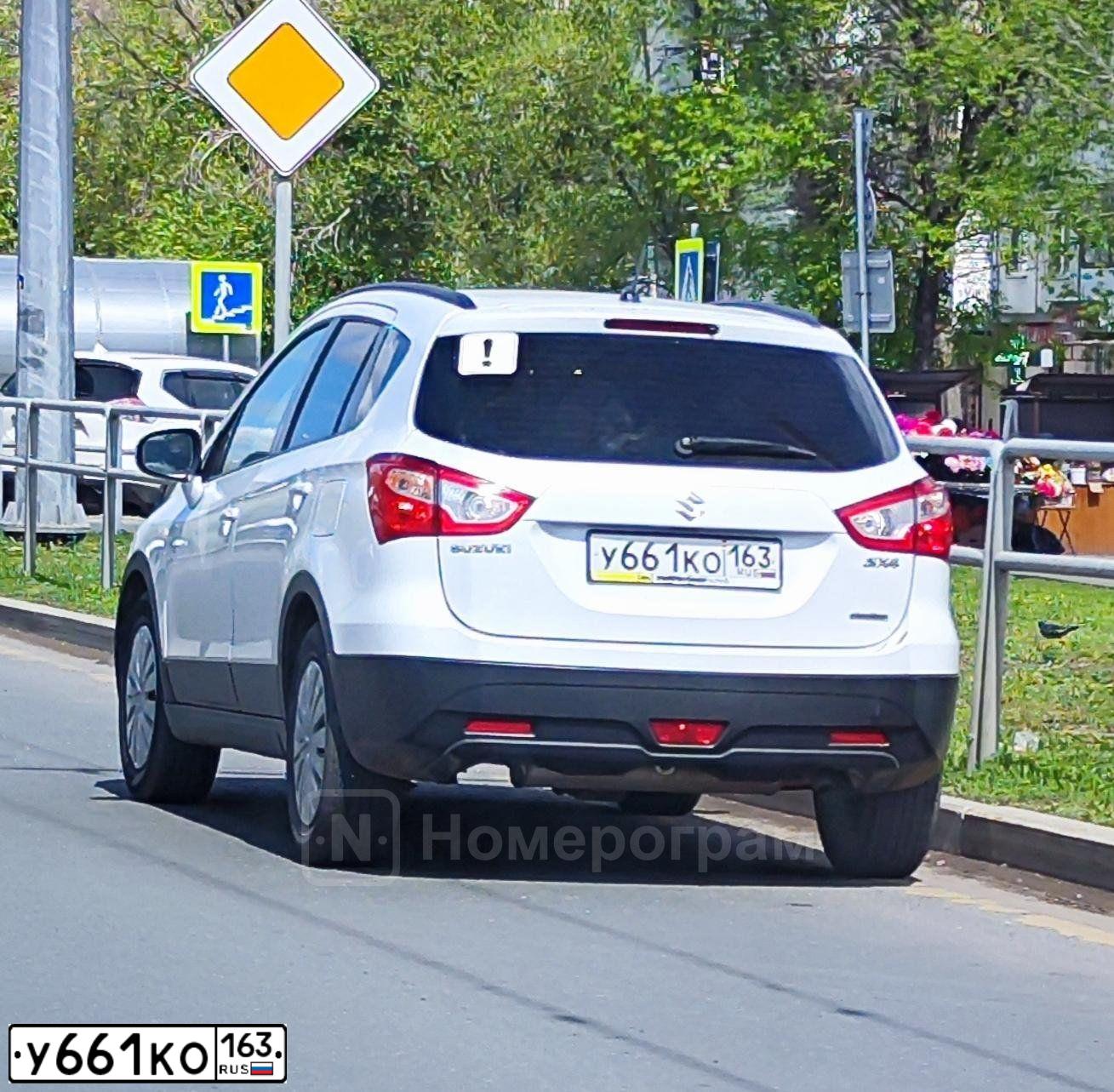 Фото автомобиля SUZUKI SX 4, 2014 — госномер У661КО163. Цвет: Белый
