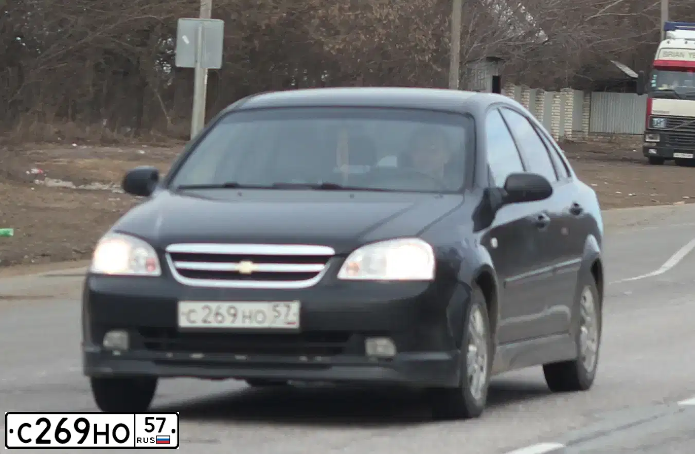 Фото автомобиля CHEVROLET LACETTI, 2008 — госномер С269НО57. Цвет: ЧЕРНЫЙ