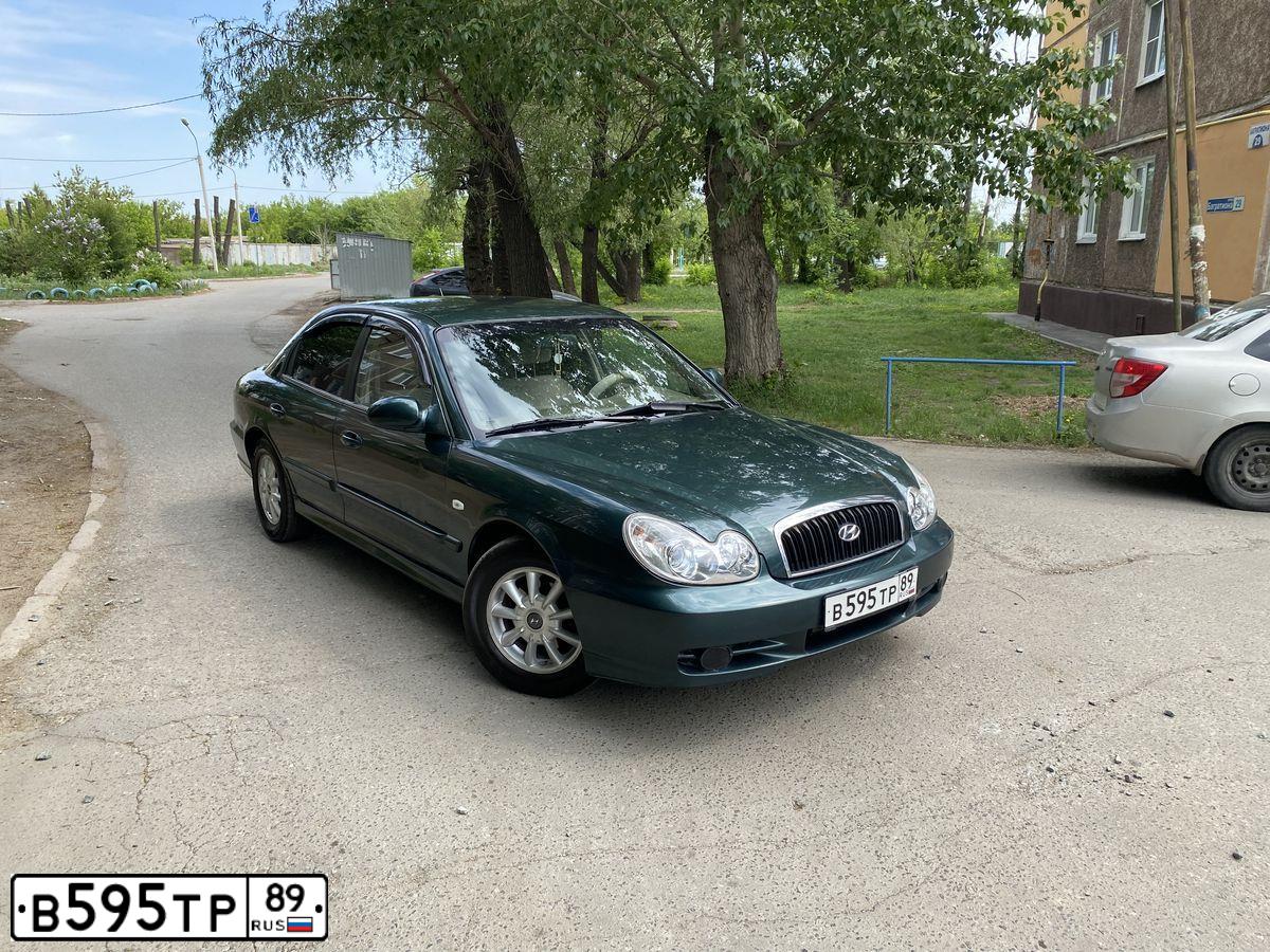 Фото автомобиля HYUNDAI SONATA NEW 2.0GLS, 2003 — госномер А649ВР172. Цвет: Темно-зеленый