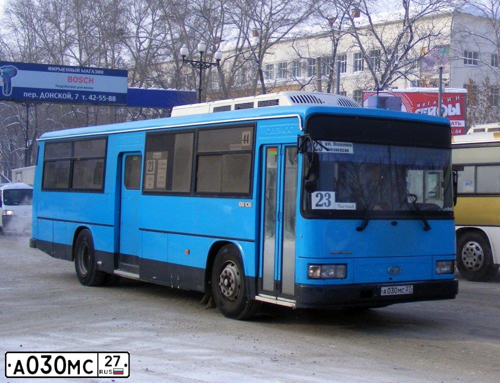 Фото автомобиля DAEWOO SERIE BS, 2007 — госномер А030МС27. Цвет: СЕРЫЙ