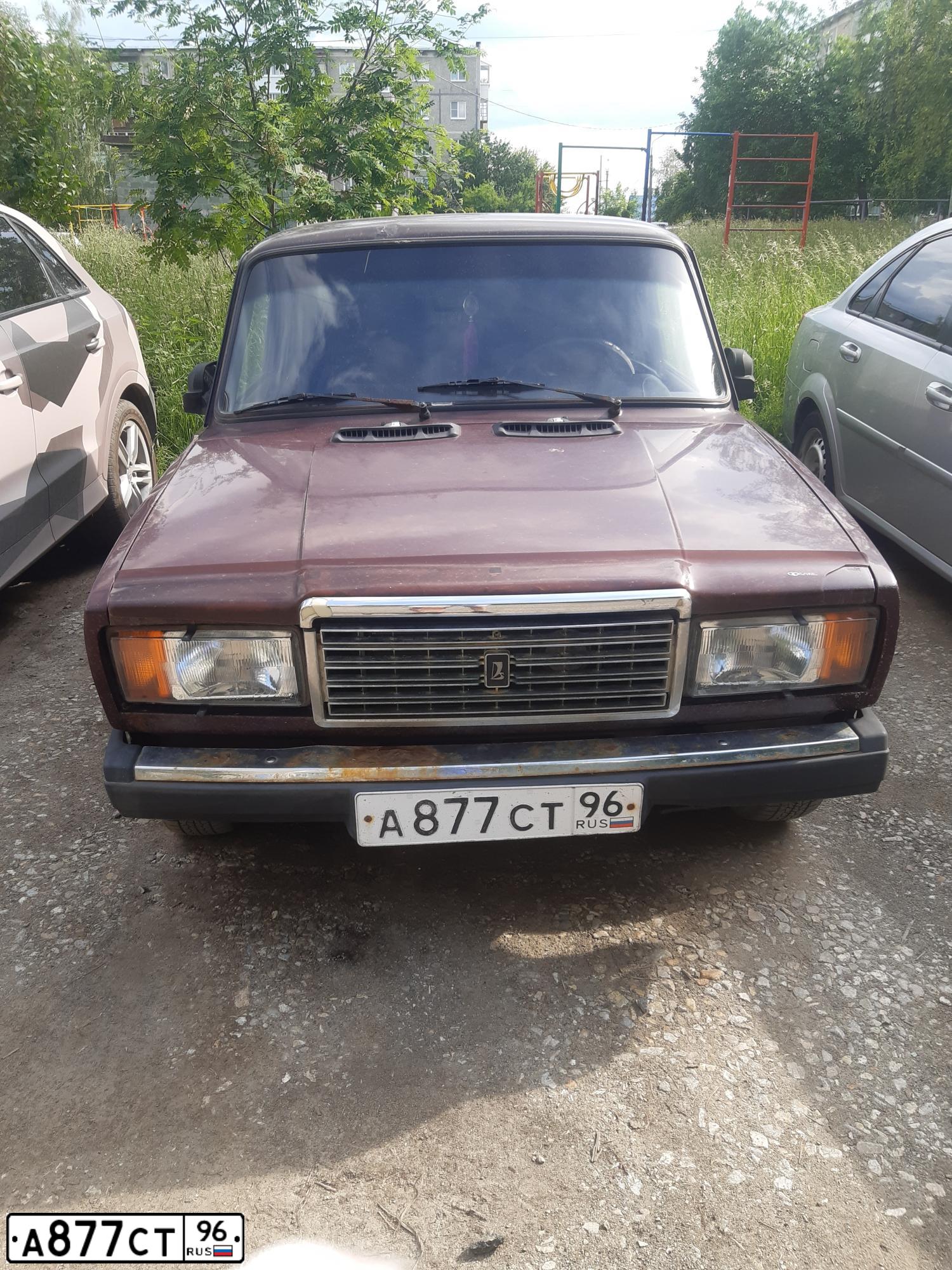 Фото автомобиля LADA 2107, 2007 — госномер А877СТ96. Цвет: ТЕМНО-ВИШНЕВЫЙ