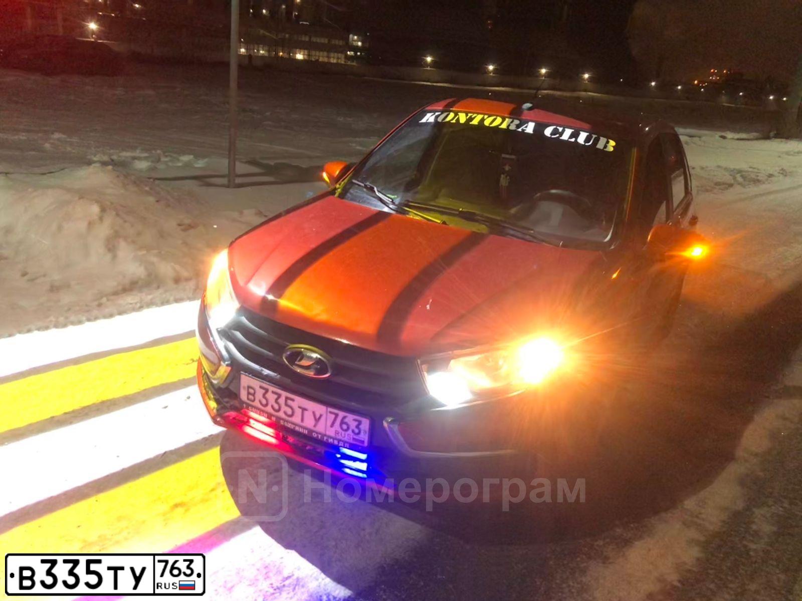 Фото автомобиля LADA 2190 GRANTA, 2020 — госномер В335ТУ763. Цвет: Красный