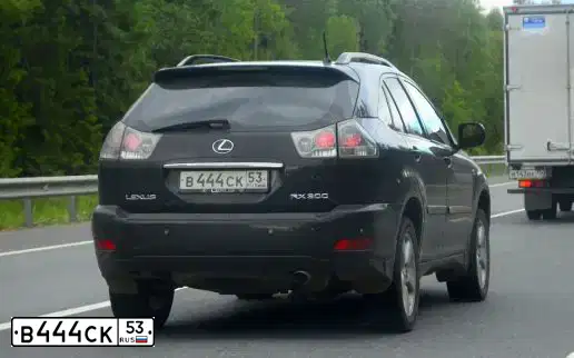 Фото автомобиля LEXUS RX, 2004 — госномер В444СК53. Цвет: ЧЕРНЫЙ