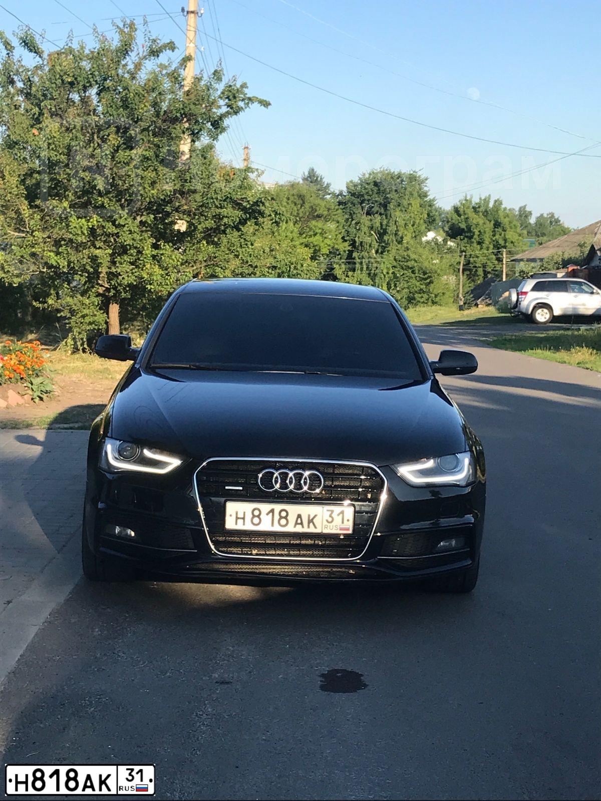 Фото автомобиля AUDI A4, 2012 — госномер Н818АК31. Цвет: ЧЕРНЫЙ