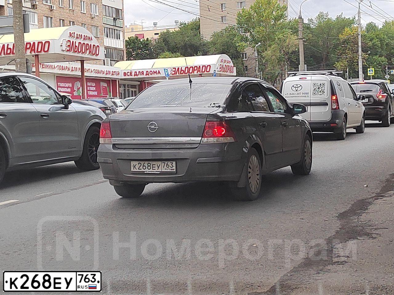 Фото автомобиля OPEL ASTRA, 2010 — госномер К268ЕУ763. Цвет: ТЕМНО-СЕРЫЙ