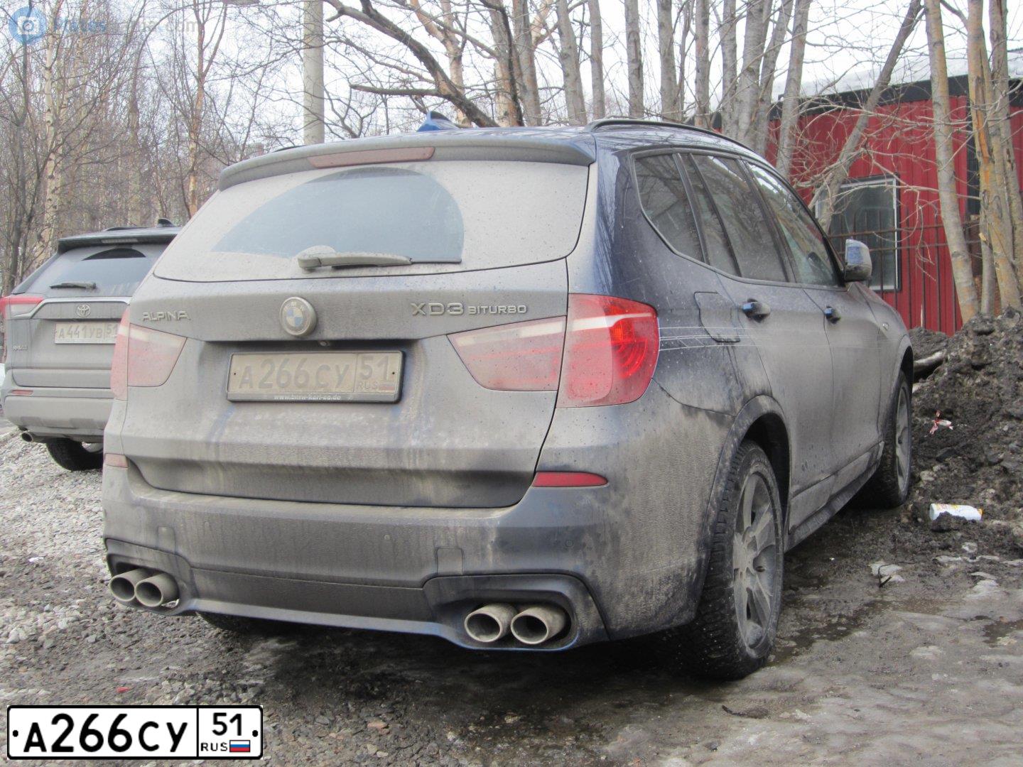 Фото автомобиля БМВ ALPINA ХD3 ВIТURВО, 2017 — госномер А266СУ51. Цвет: синий